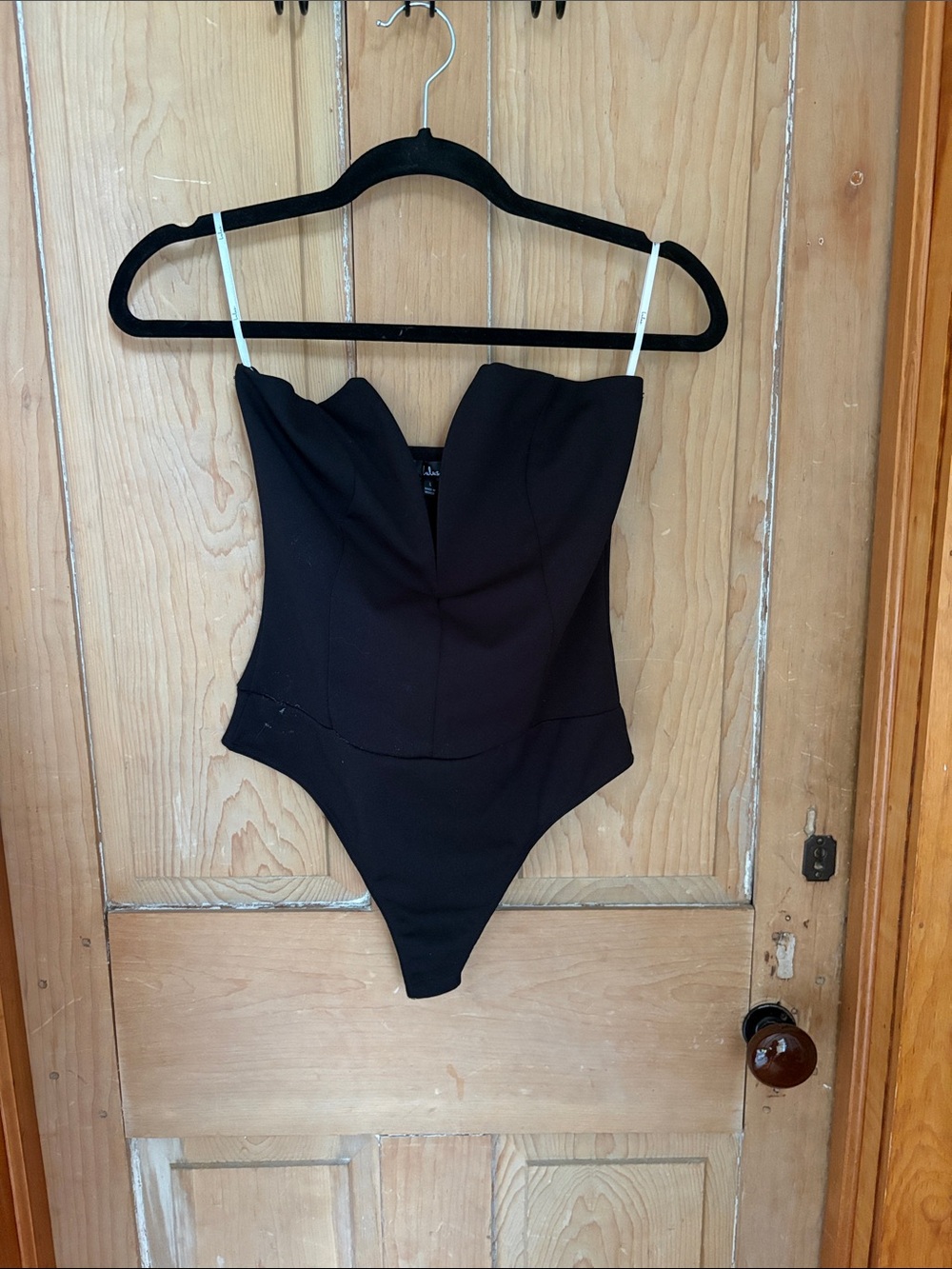 Lulu's Black Strapless One-Piece Bodysuit